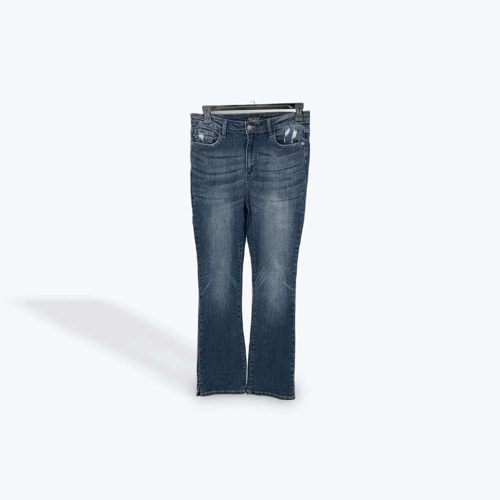 Judy Blue Women's Slim Bootcut‎ Jeans Size 11/30 Dark Wash Distressed